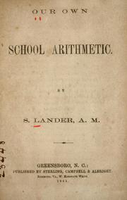 Cover of: Our own school arithmetic.