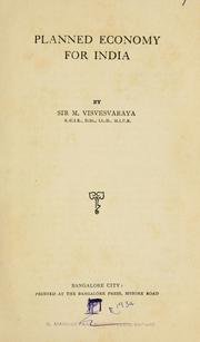 Cover of: Planned economy for India by Mokshagundam Visvesvaraya