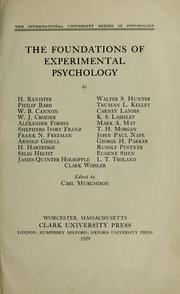 Cover of: The foundations of experimental psychology