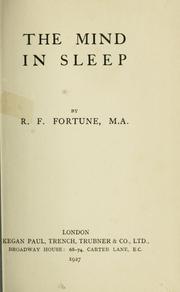 Cover of: The mind in sleep
