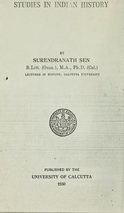 Cover of: Studies in Indian history
