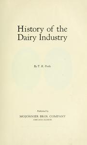 Cover of: History of the dairy industry