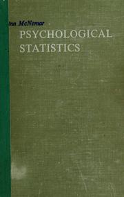 Cover of: Psychological statistics. by Quinn McNemar