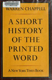 Cover of: A short history of the printed word. by Warren Chappell