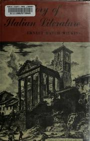 Cover of: A history of Italian literature. by Ernest Hatch Wilkins