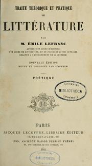 Cover of: Traité théorique et pratique de littérature