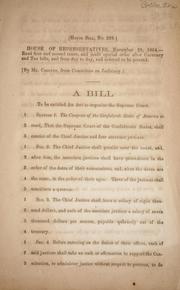 Cover of: A bill to be entitled an act to organize the Supreme Court