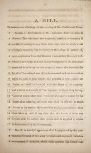 Cover of: A bill to increase the efficiency of the cavalry of the Confederate States
