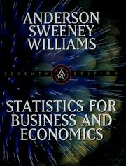 Cover of: Statistics for business and economics by David Ray Anderson