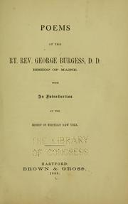 Cover of: Poems of the Rt. Rev. George Burgess