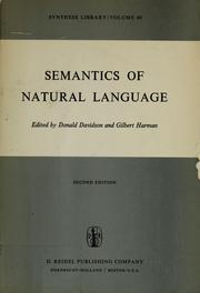 Cover of: Semantics of natural language. by Ed. by Donald Davidson and Gilbert Harman.