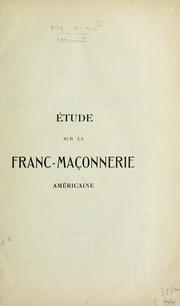 Cover of: Etude sur la franc-maçonnerie américaine by Arthur Preuss