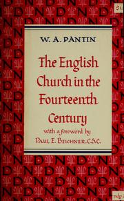 Cover of: The English church in the fourteenth century. by W. A. Pantin