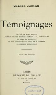 Témoignages by Marcel Coulon