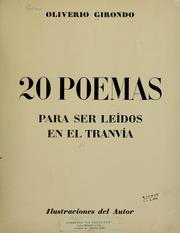 Cover of: 20 poemas para ser leídos en el tranvía by Oliverio Girondo
