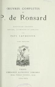 Cover of: Œuvres complètes de P. de Ronsard.