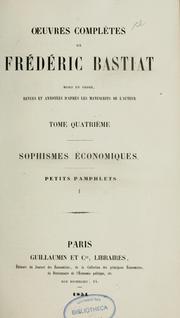 Cover of: Oeuvres complètes de Frédéric Bastiat by Frédéric Bastiat
