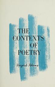 Cover of: The contexts of poetry.