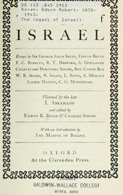 Cover of: The legacy of Israel by Edwyn Robert Bevan