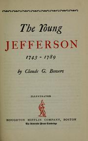 Cover of: The young Jefferson, 1743-1789