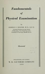 Cover of: Fundamentals of physical examination by George G. Deaver