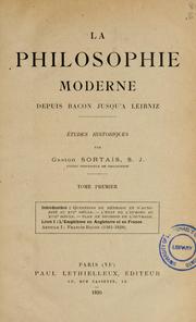 Cover of: La philosophie moderne depuis Bacon jusqu'à Leibniz by Gaston Sortais
