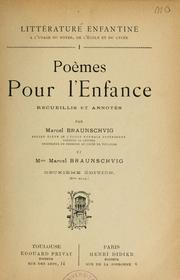 Cover of: Poèmes pour l'enfance by Braunschvig, Marcel