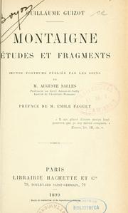Cover of: Montaigne: études et fragments : oeuvre posthume