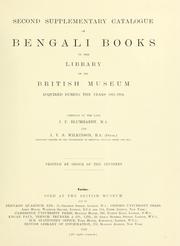 Cover of: Catalogue of Bengali printed books in the library of the British Museum.