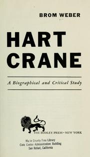 Cover of: Hart Crane: A Biographical and Critical Study