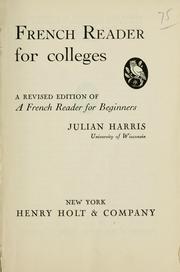 Cover of: French reader for colleges