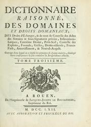 Cover of: Dictionnaire raisonné des domaines et droits domaniaux