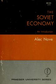 Cover of: The Soviet economy: an introduction.
