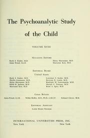 Cover of: Psychoanalytic study of the child by Otto Fenichel