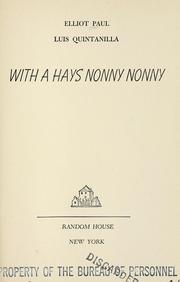 Cover of: With a Hays nonny nonny.