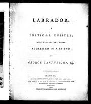 Cover of: Labrador: a poetical epistle, with explanatory notes, addressed to a friend
