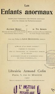 Cover of: Les enfants anormaux by Alfred Binet
