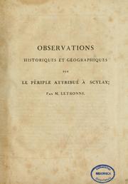 Cover of: Observations historiques et géographiques sur le Périple attribué à Scylax