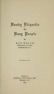 Cover of: Handy etiquette for busy people