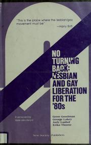 Cover of: No turning back by Gerre Goodman ... [et al.] ; foreword by Malcolm Boyd.
