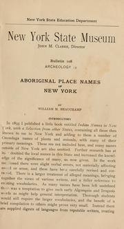 Cover of: Aboriginal place names of New York