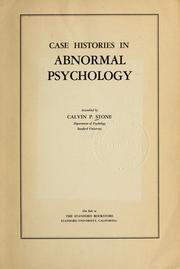 Cover of: Case histories in abnormal psychology