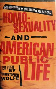 Cover of: Homosexuality and American public life