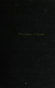 Cover of: The concept of matter.