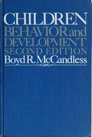Cover of: Children: behavior and development. by Boyd R. McCandless