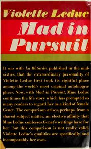 Cover of: Mad in Pursuit by Violette Leduc