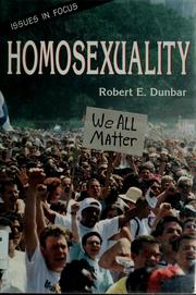 Cover of: Homosexuality by Dunbar, Robert E.