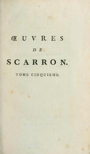 Cover of: Oeuvres de Scarron