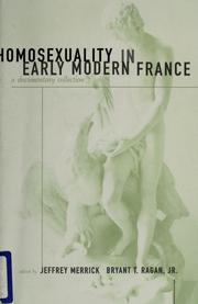 Cover of: Homosexuality in Early Modern France: A Documentary Collection