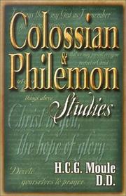 Cover of: Colossian and Philemon Studies by Handley Carr Glyn Moule